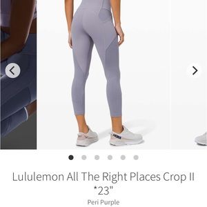 Lululemon All the Right Places 23” Peri Purple Size 6